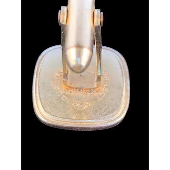 Vintage Correct Quality Gold Tone Cufflinks With Etched Flower Designs (743) - Picture 3 of 3